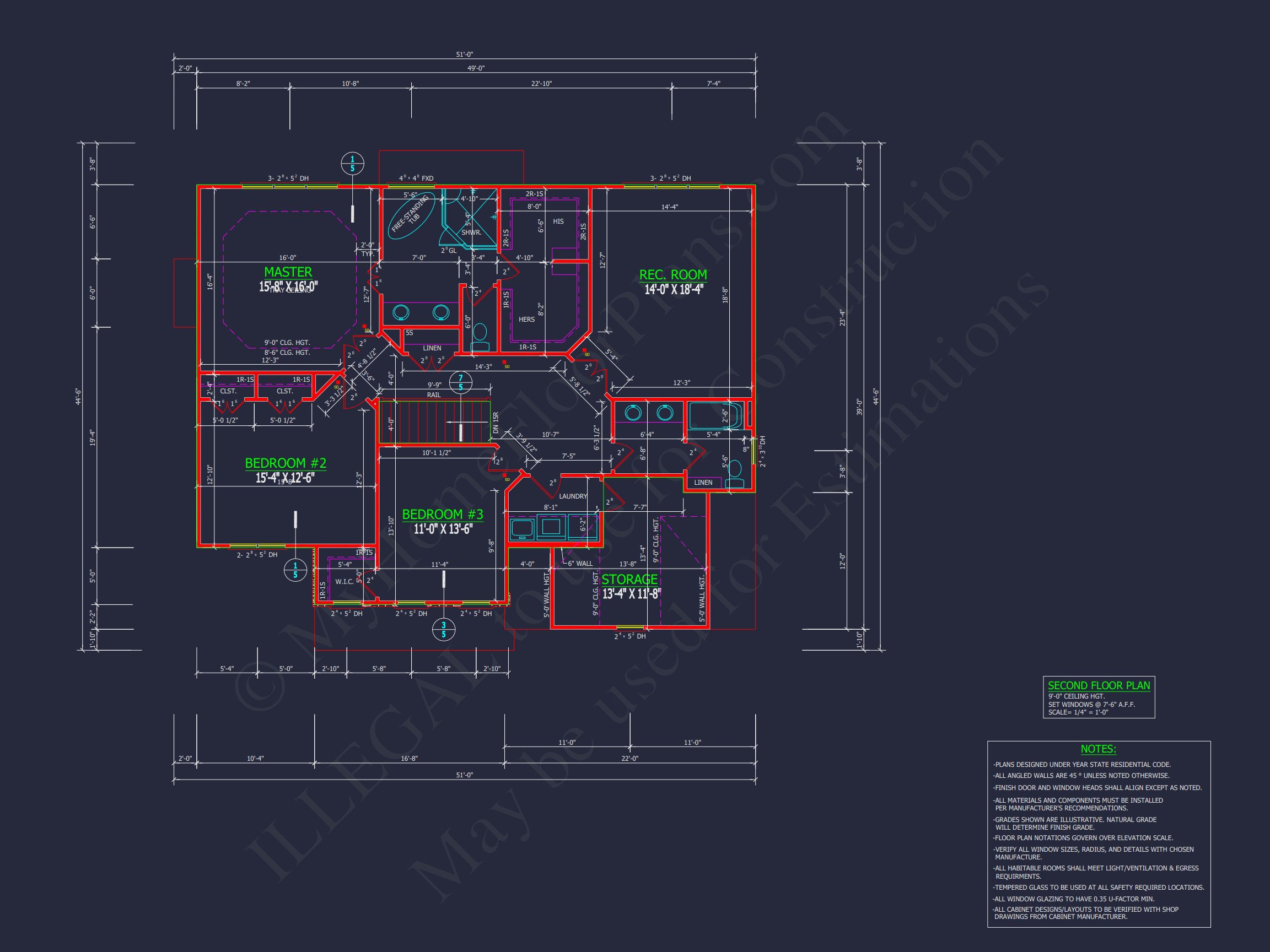 Traditional Colonial 3-Bedroom house Floor Plan & Blueprint