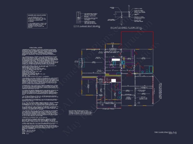 Traditional Colonial 3-Bedroom house Floor Plan & Blueprint