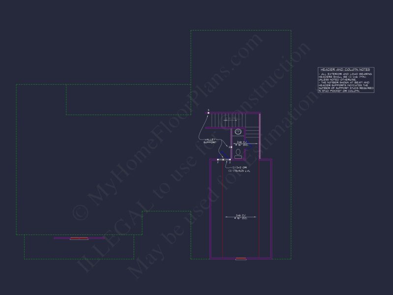 Traditional Colonial house Plan with 2 Floors and 4 Bedrooms
