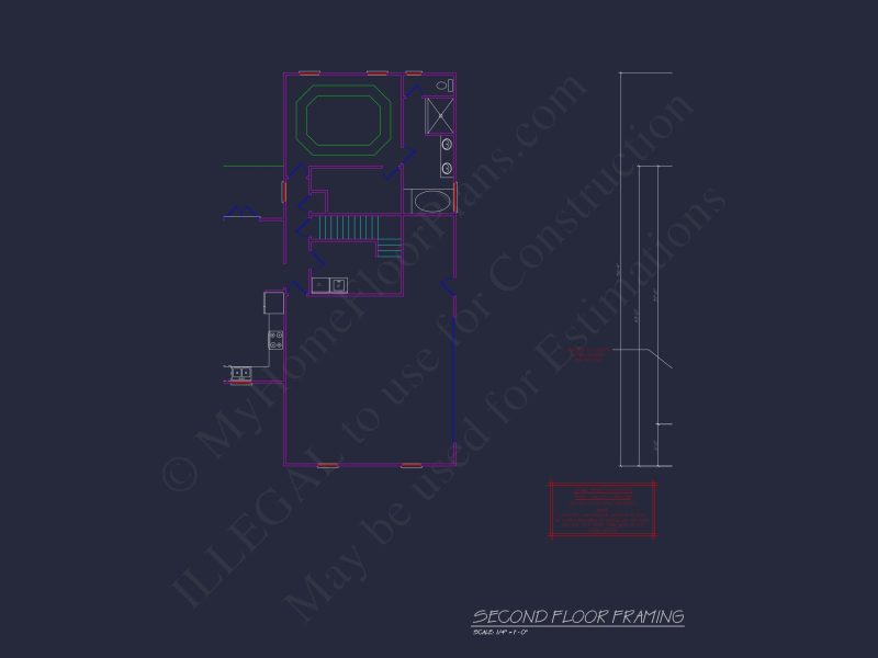 Traditional Colonial house Plan with 2 Floors and 4 Bedrooms