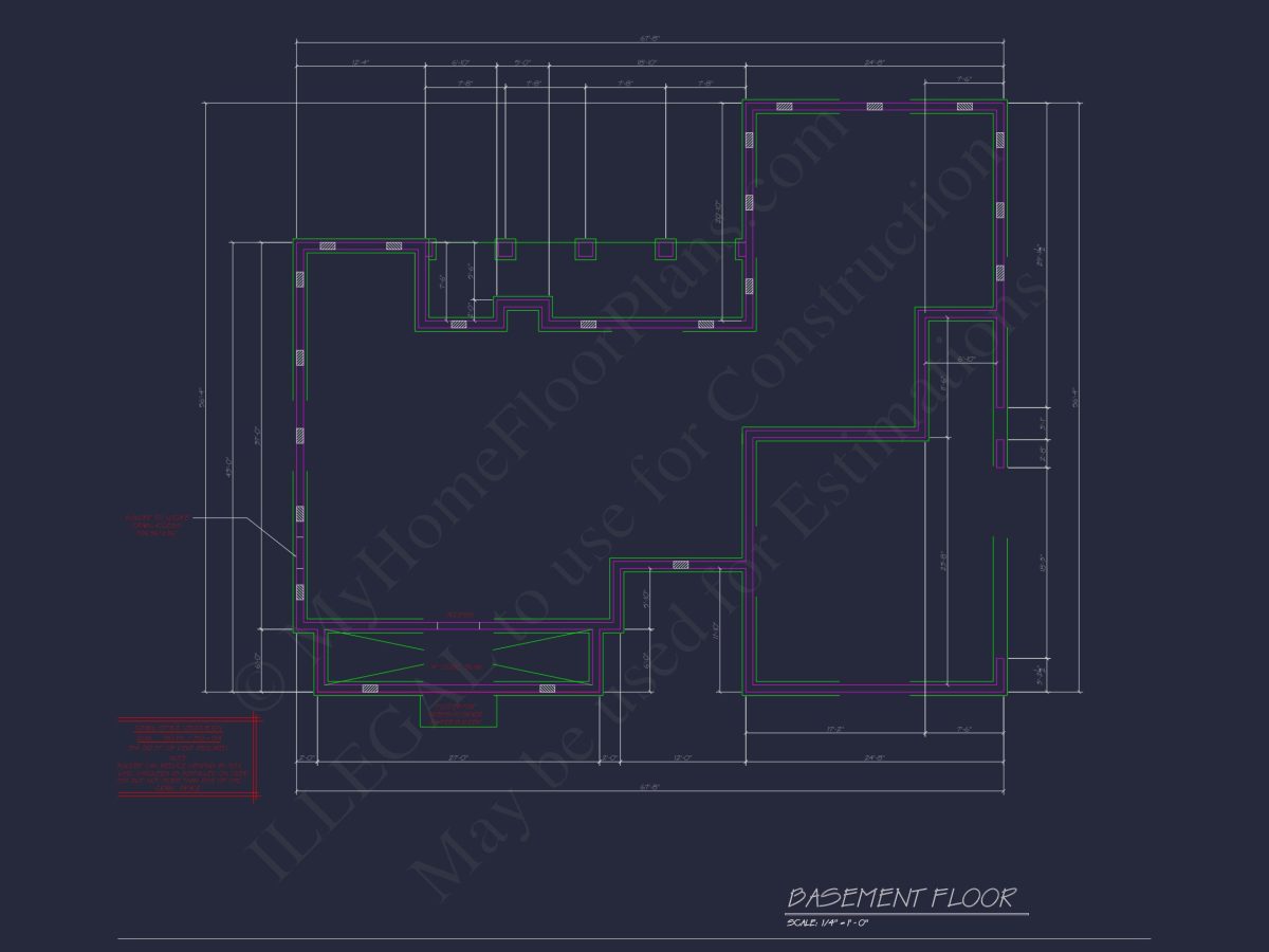Traditional Colonial house Plan with 2 Floors and 4 Bedrooms