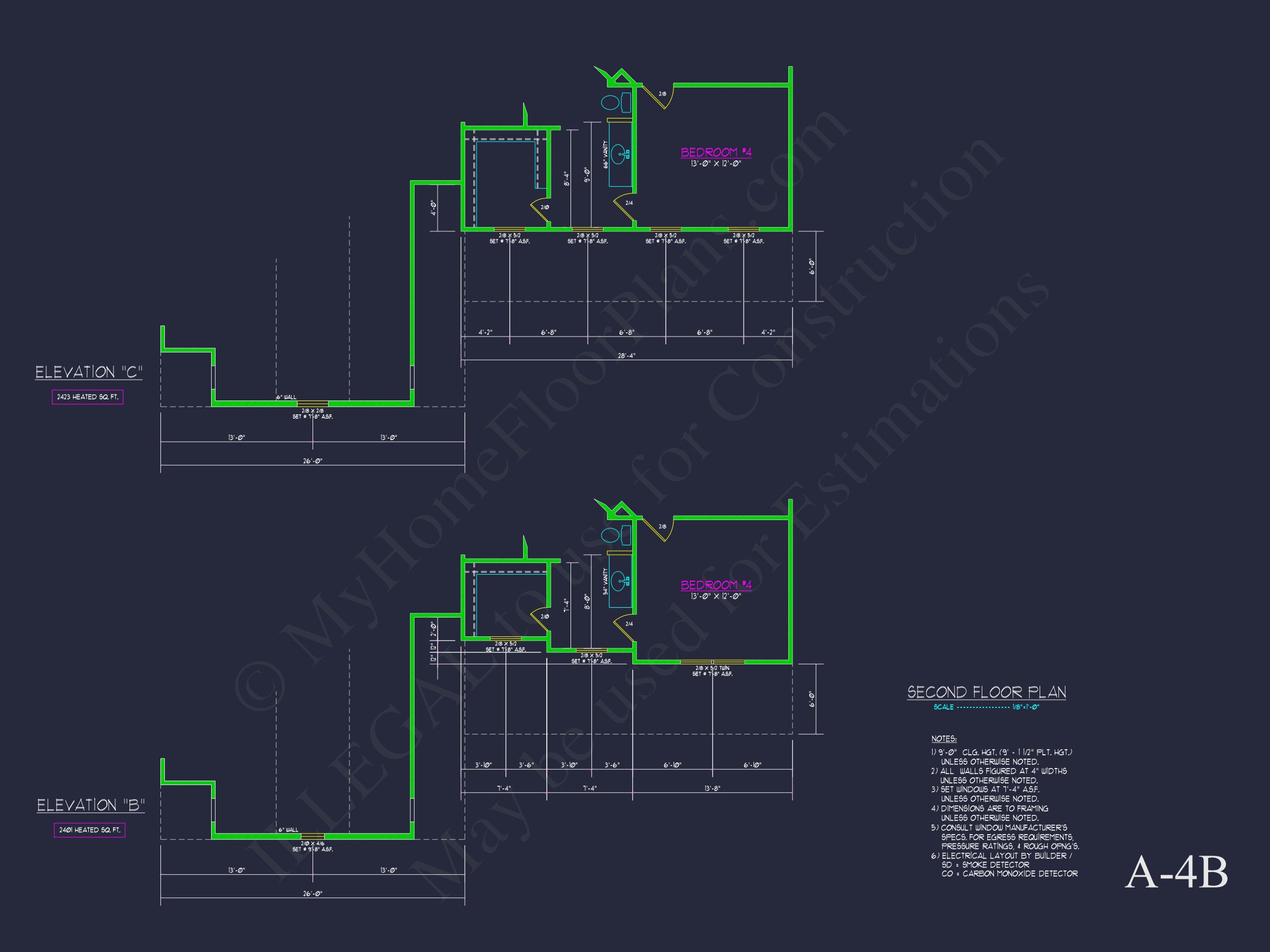 Traditional Colonial house Plan with Detailed CAD Designs