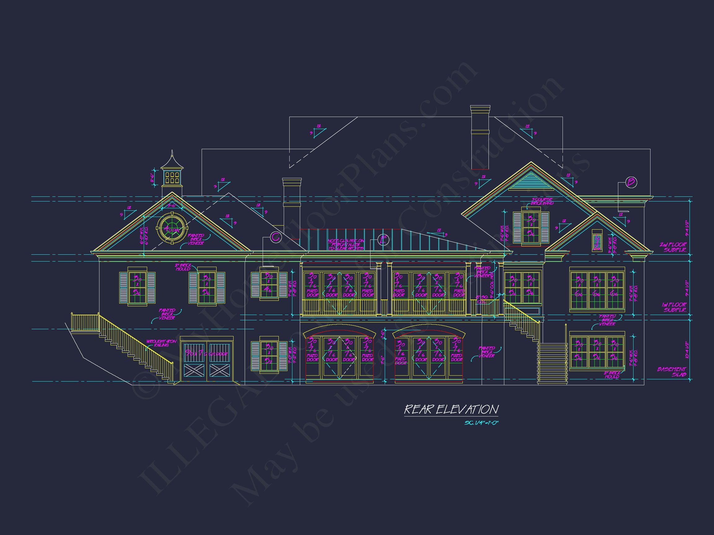 Traditional Colonial Revival Home Plans & Blueprints - 6093 Sq Ft