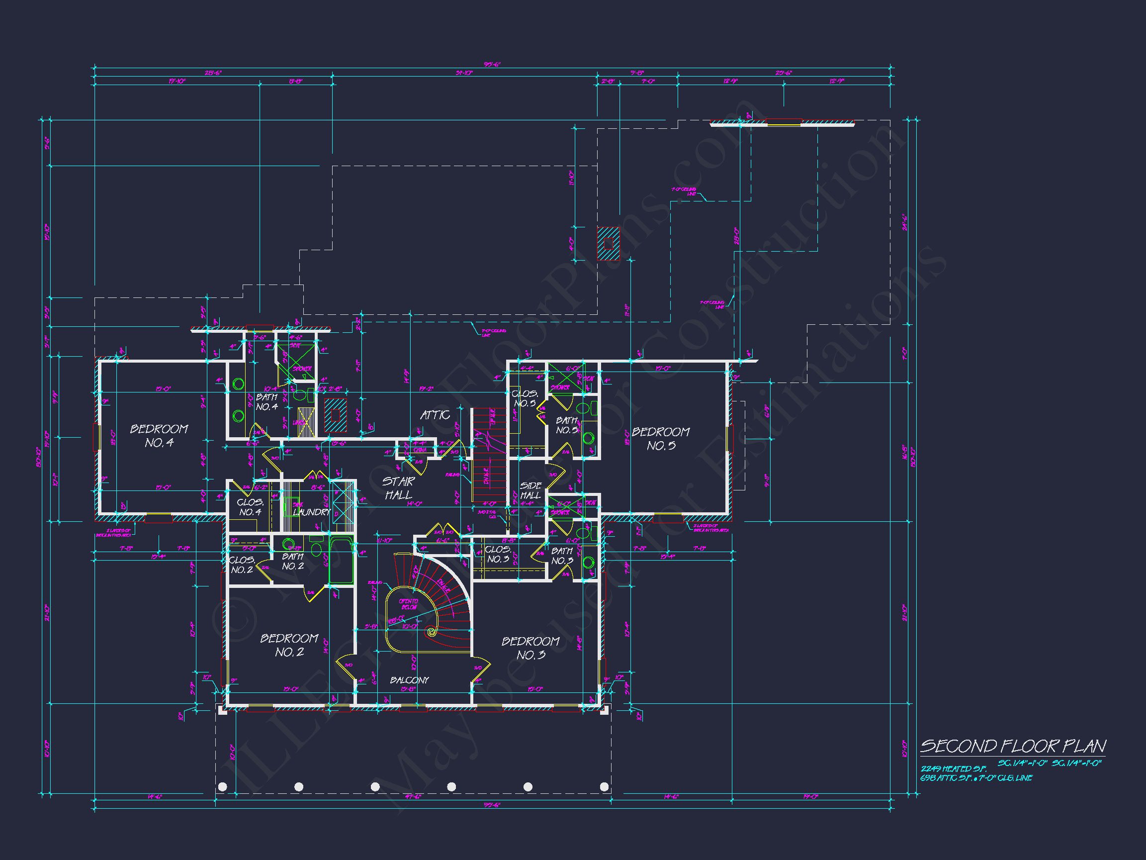 Traditional Colonial Revival Home Plans & Blueprints - 6093 Sq Ft