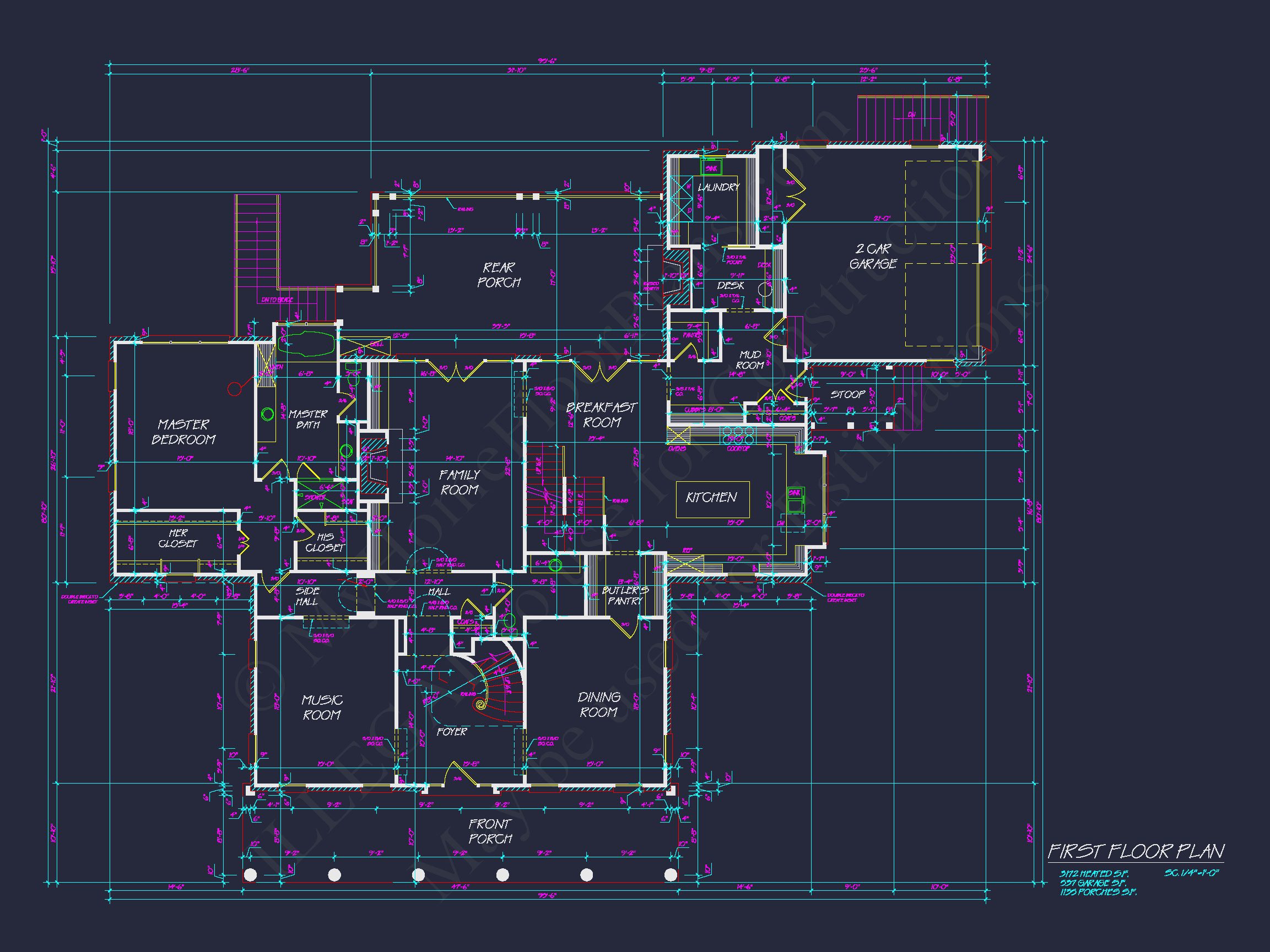 Traditional Colonial Revival Home Plans & Blueprints - 6093 Sq Ft