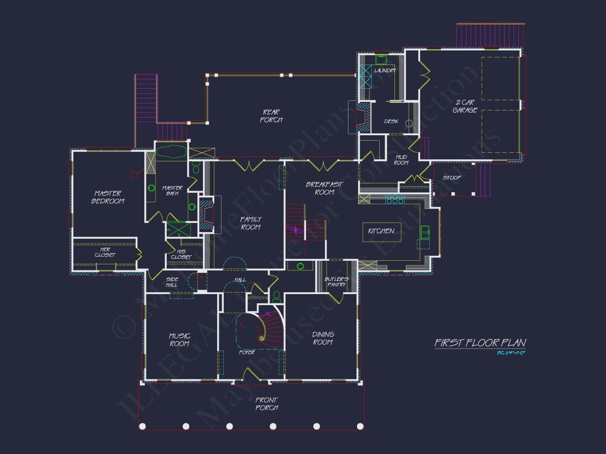 Traditional Colonial Revival house Plans & Blueprints - 6093 Sq Ft