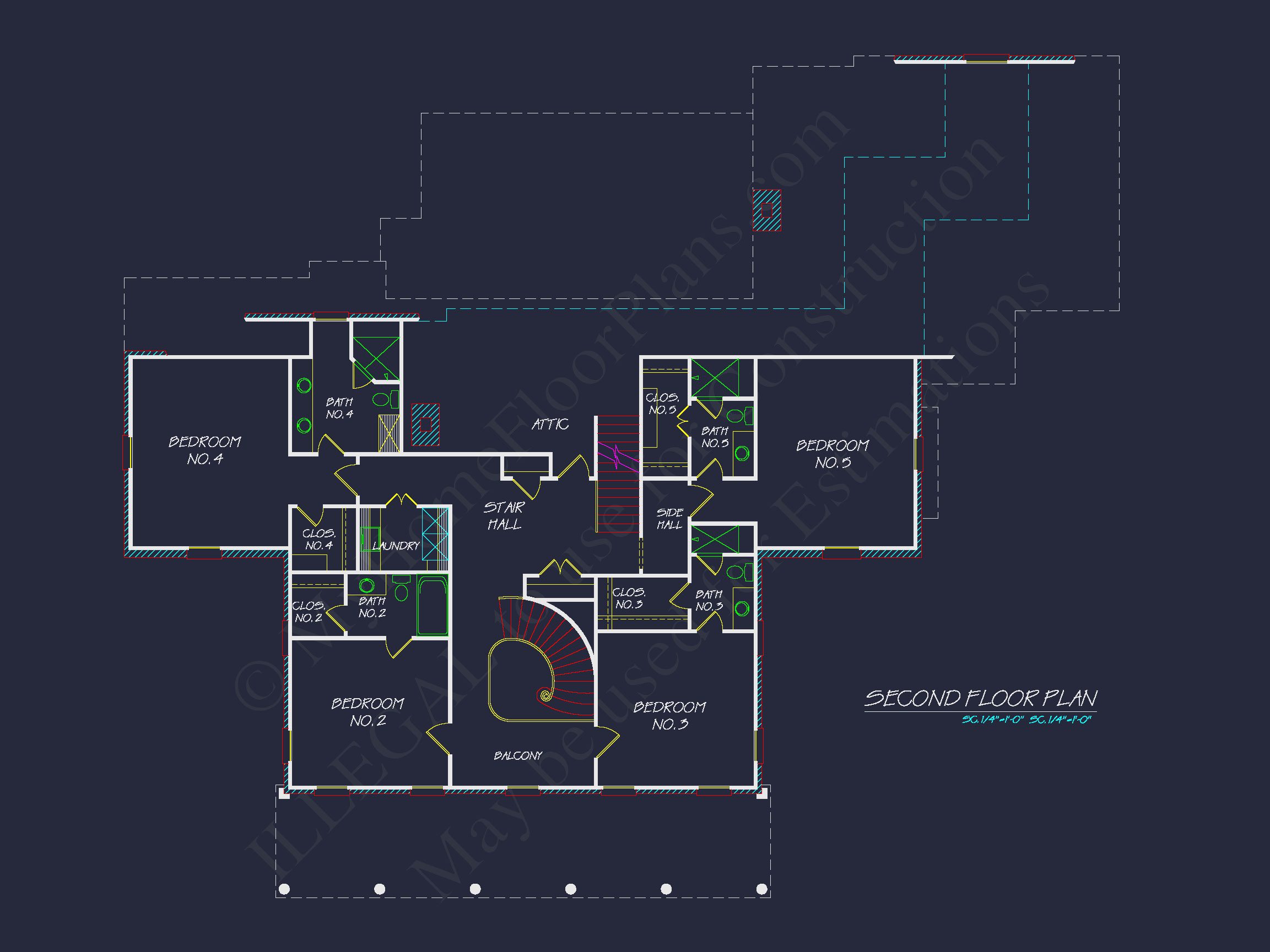 Traditional Colonial Revival Home Plans & Blueprints - 6093 Sq Ft