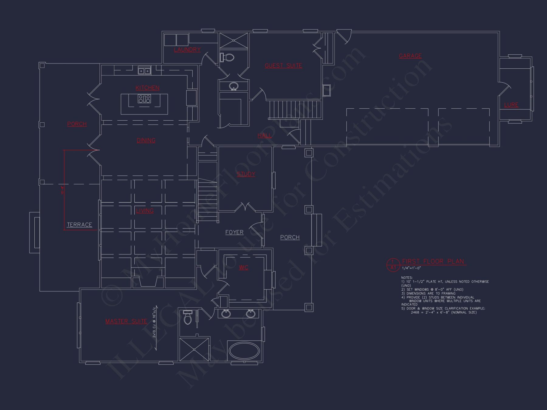 Traditional Craftsman Floor Plan with CAD Architecture