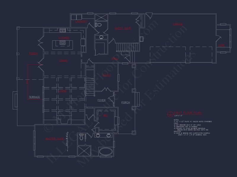 Traditional Craftsman Floor Plan with CAD Architecture