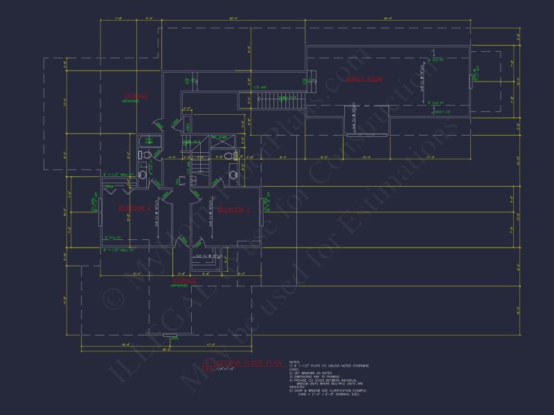 Traditional Craftsman Floor Plan with CAD Architecture