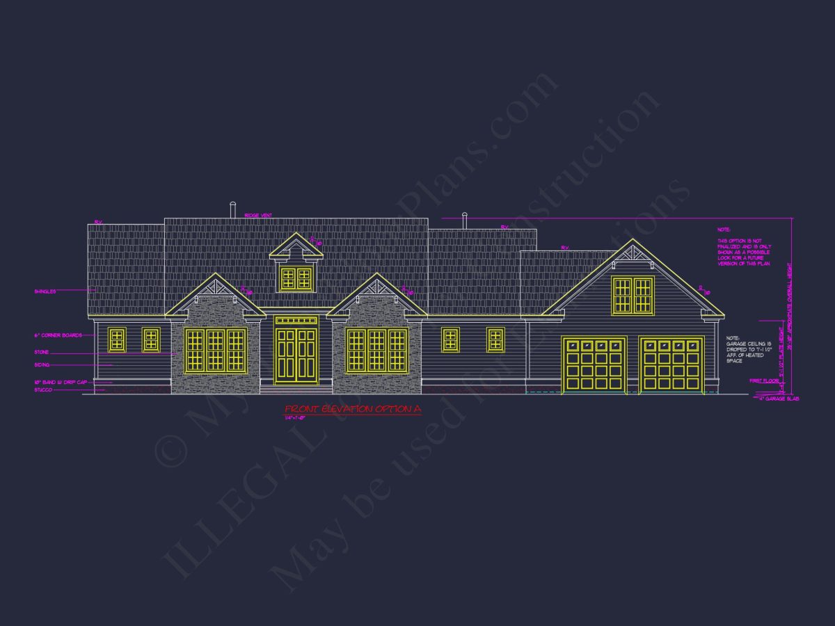 Traditional Craftsman house Blueprint with CAD Floor Plans