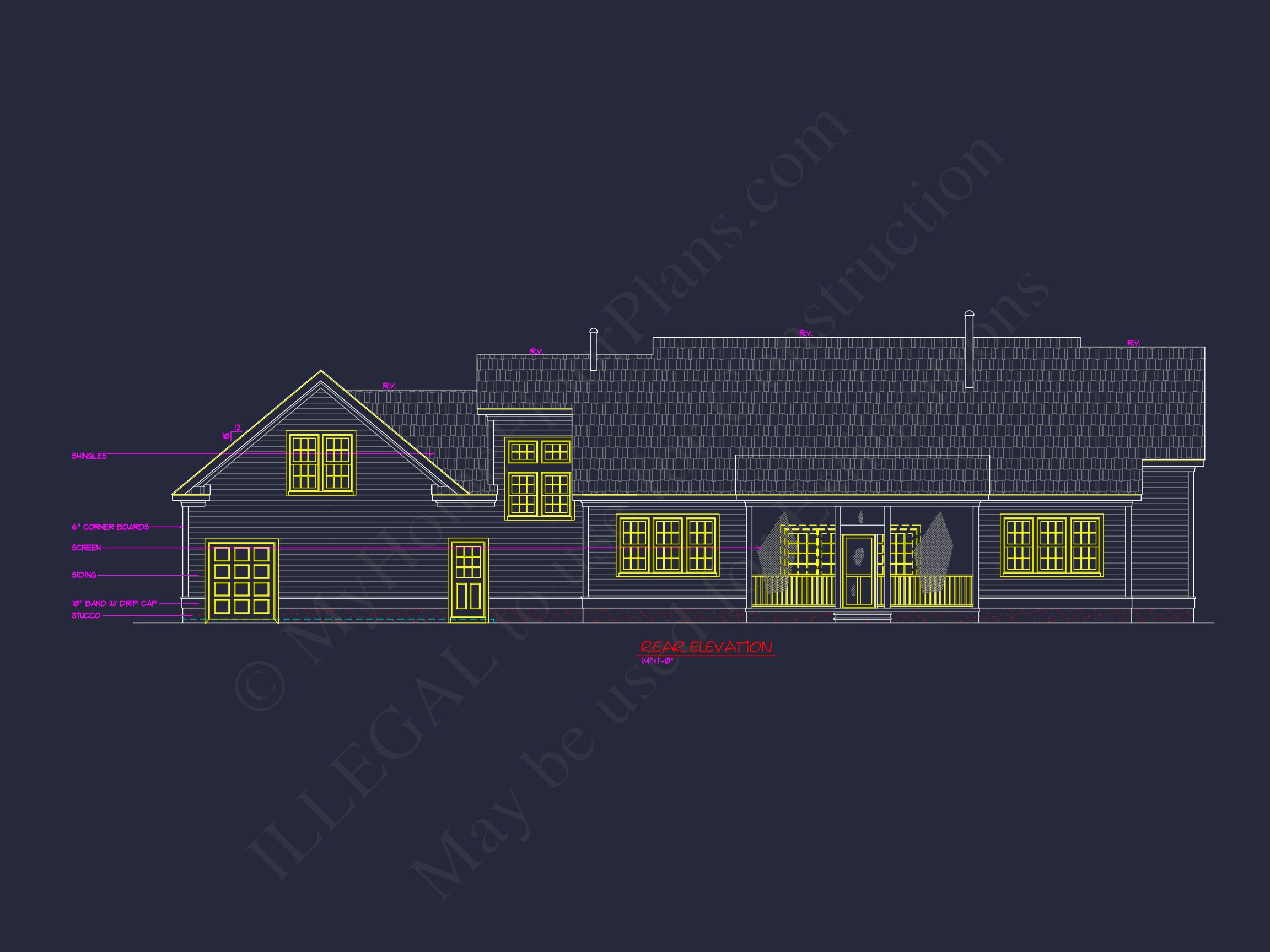 Traditional Craftsman Home Blueprint with CAD Floor Plans