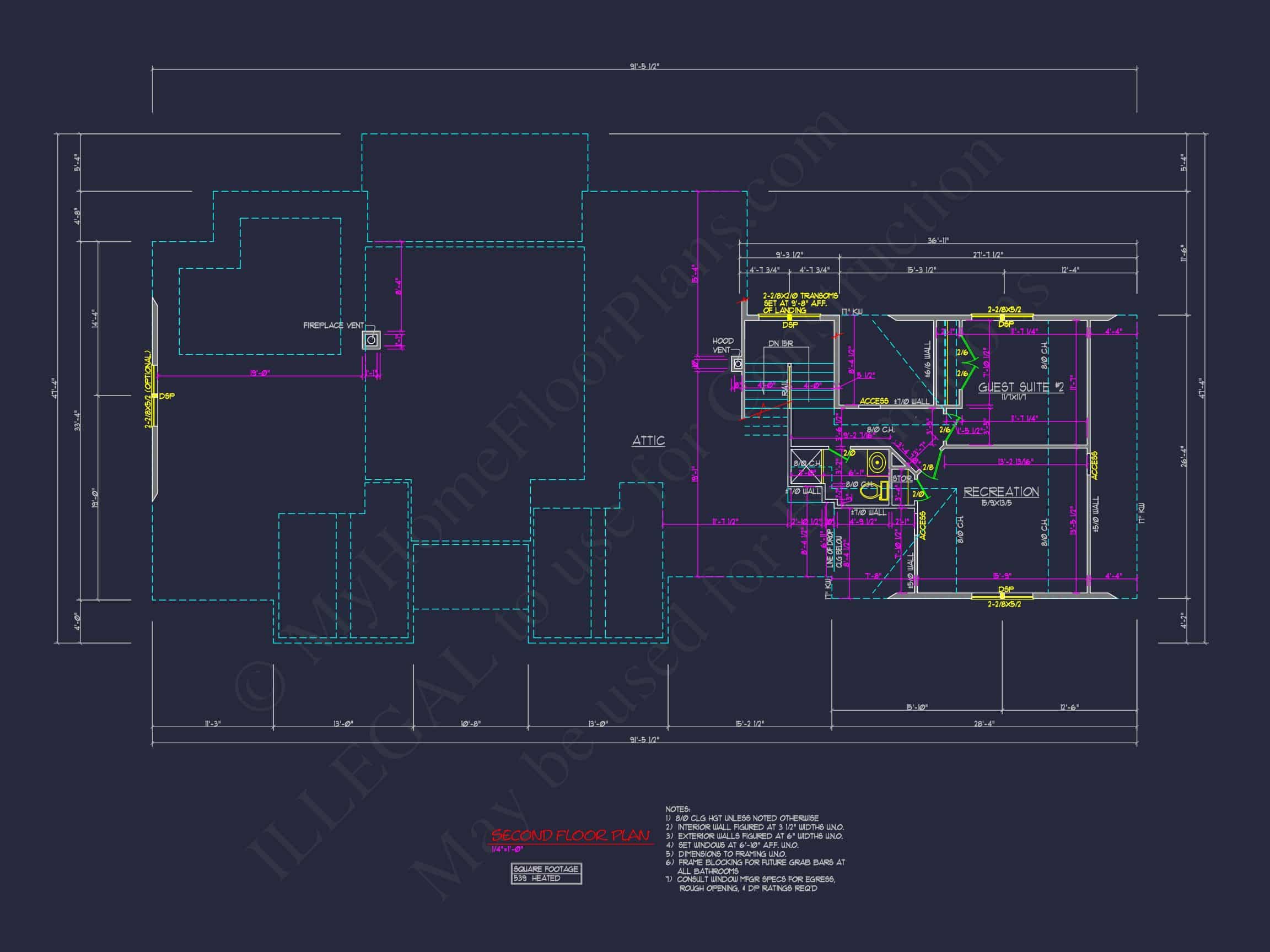 Traditional Craftsman Home Blueprint with CAD Floor Plans