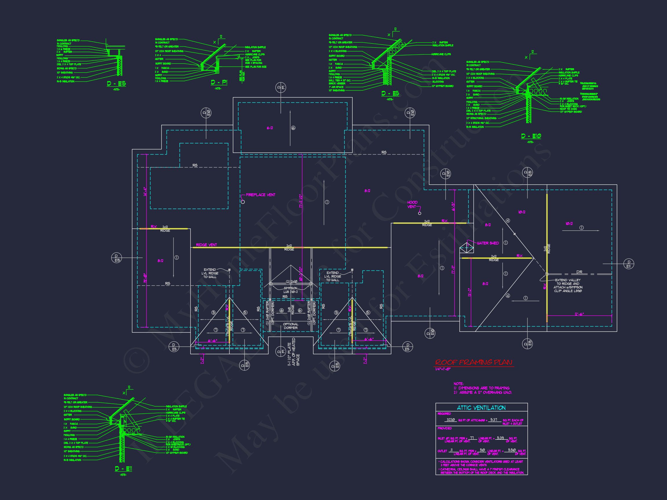 Traditional Craftsman Home Blueprint with CAD Floor Plans