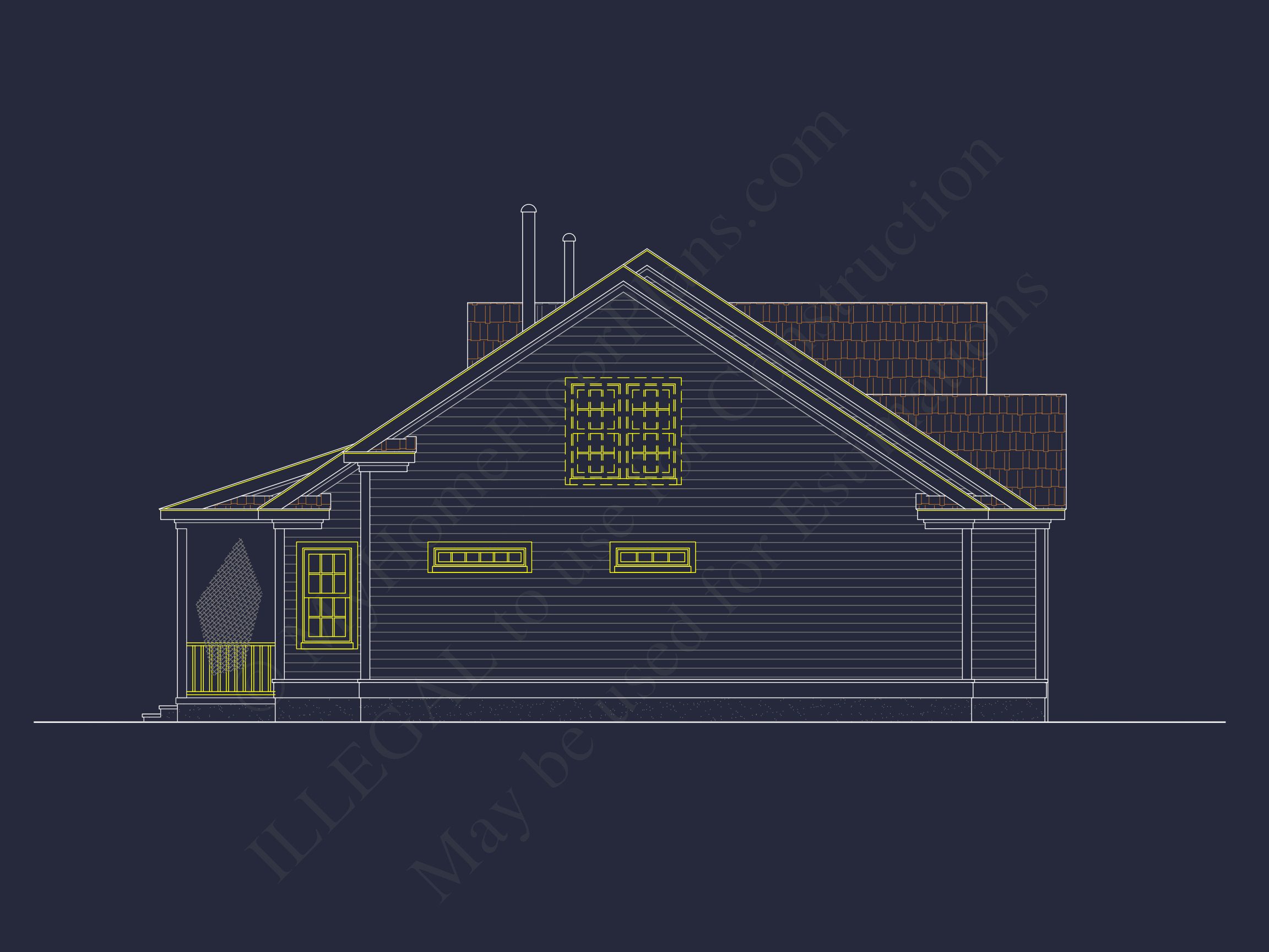Traditional Craftsman Home Blueprint with CAD Floor Plans