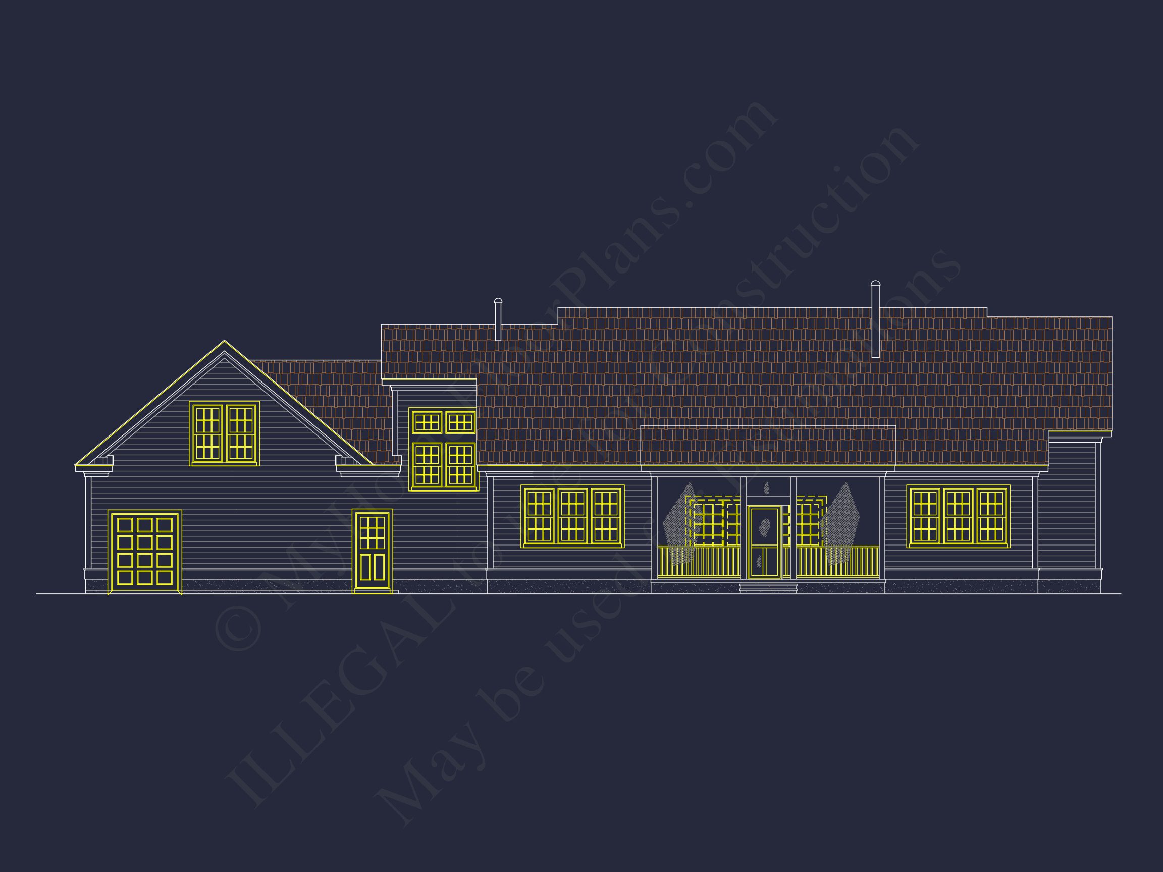 Traditional Craftsman Home Blueprint with CAD Floor Plans