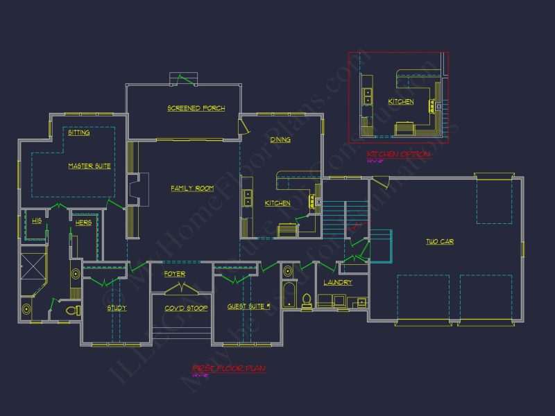 Traditional Craftsman house Blueprint with CAD Floor Plans