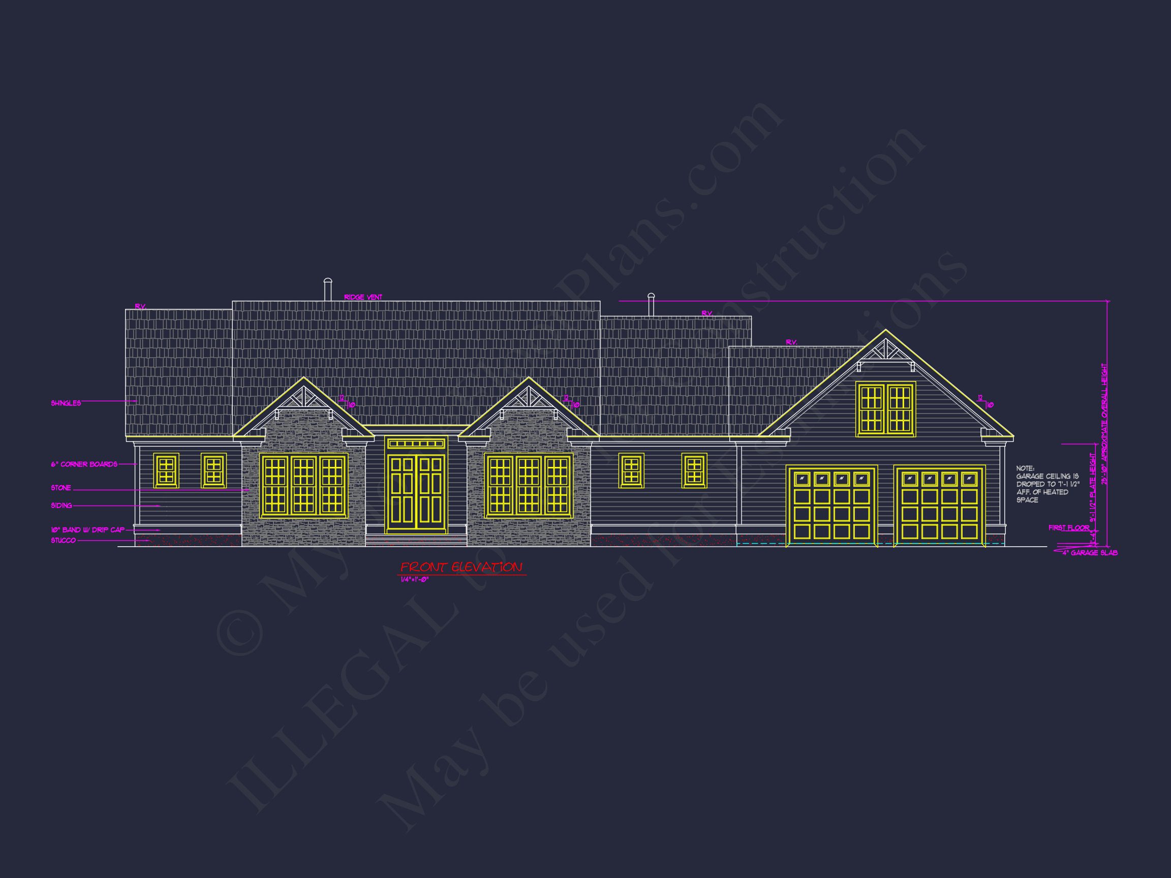 Traditional Craftsman Home Blueprint with CAD Floor Plans