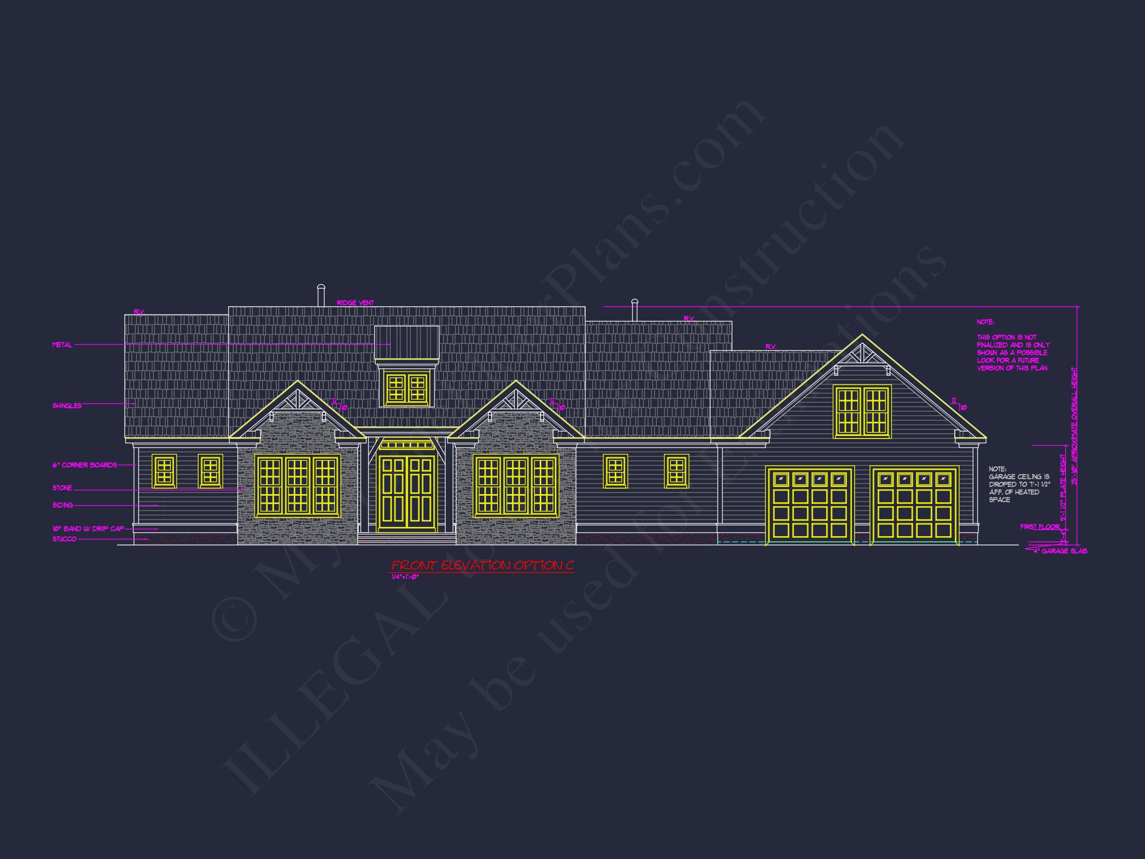 Traditional Craftsman Home Blueprint with CAD Floor Plans