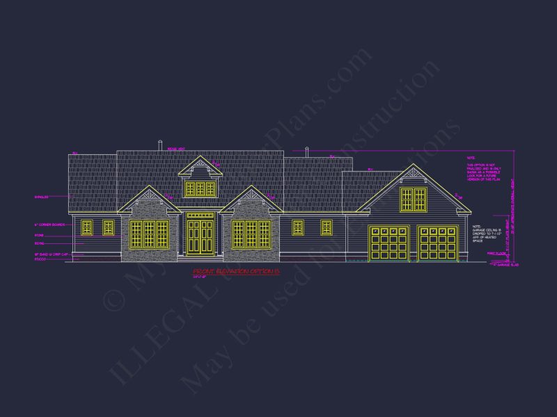 Traditional Craftsman house Blueprint with CAD Floor Plans