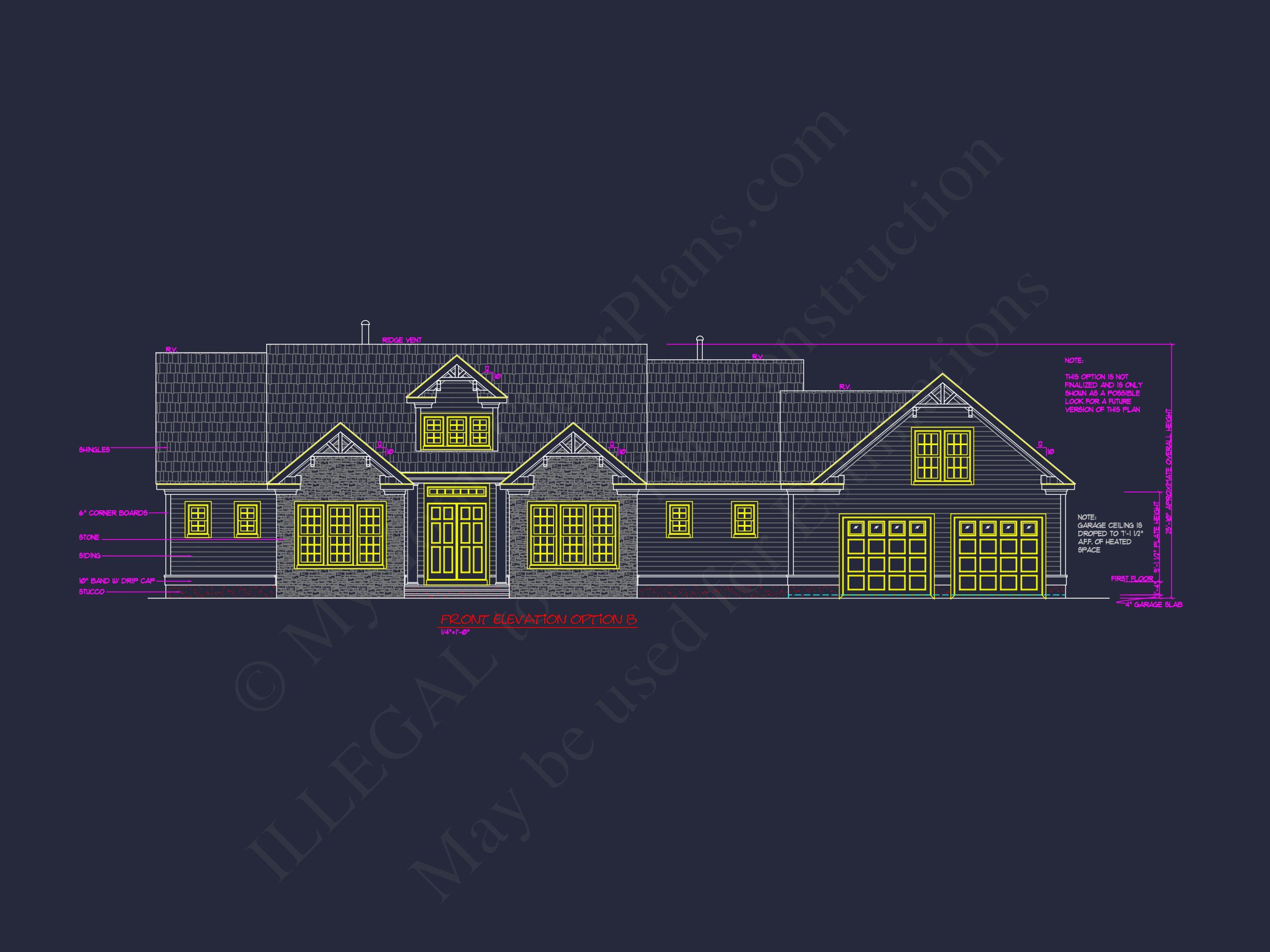 Traditional Craftsman Home Blueprint with CAD Floor Plans