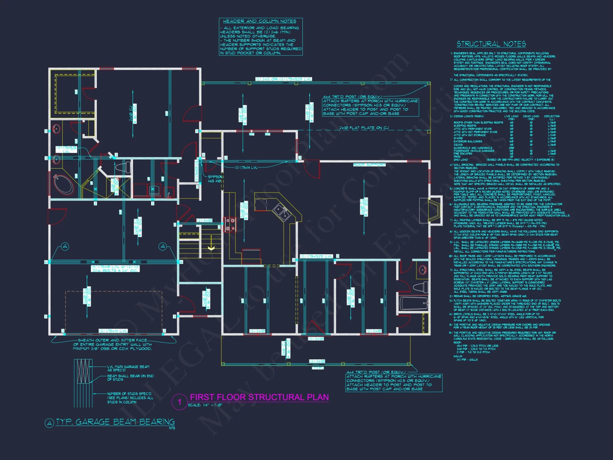 Traditional Craftsman house Blueprint with Open Floor Designs