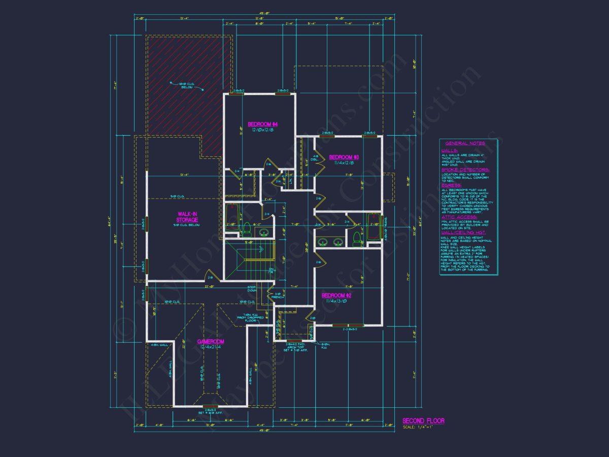 Traditional Craftsman house Floor Plan Design with CAD Blueprints