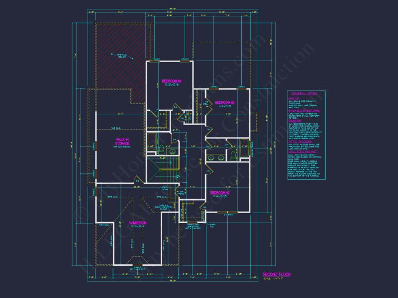 Traditional Craftsman house Floor Plan Design with CAD Blueprints