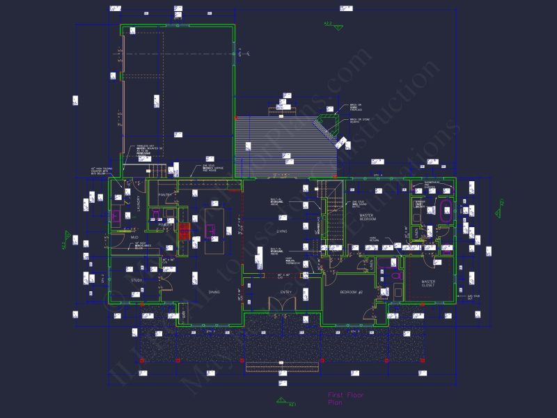 Traditional Craftsman house Floor Plan with CAD Designs