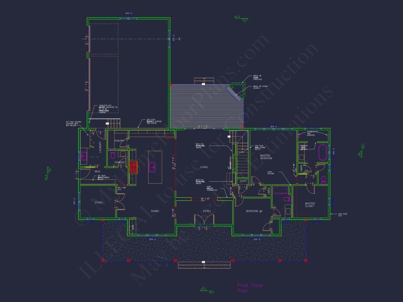 Traditional Craftsman house Floor Plan with CAD Designs