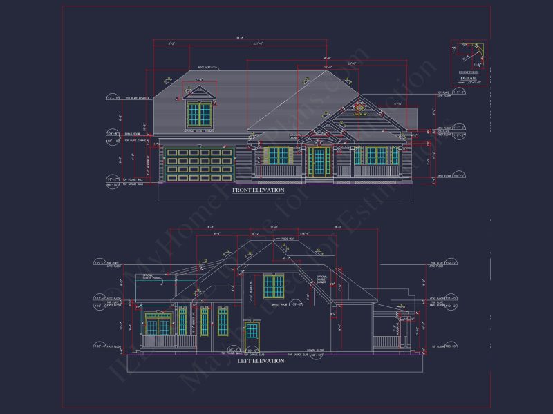 Traditional Craftsman house Plan: 2-Story Blueprint with CAD Design