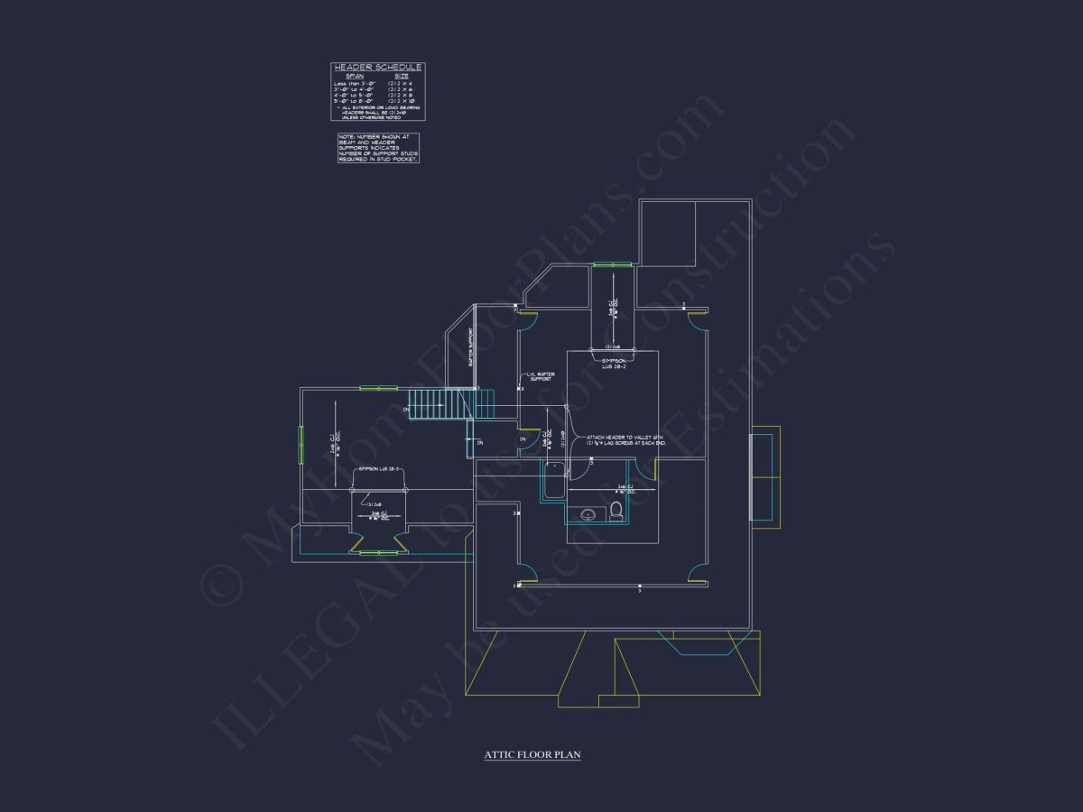 Traditional Craftsman house Plan: 2-Story Blueprint with CAD Design
