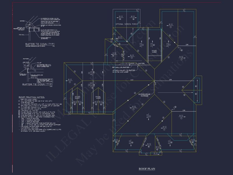 Traditional Craftsman house Plan: 2-Story Blueprint with CAD Design