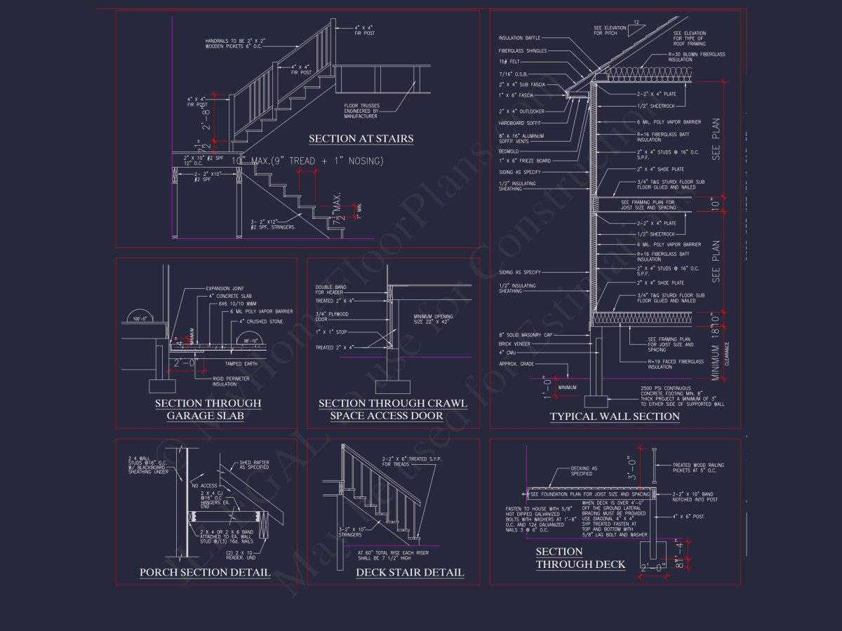 Traditional Craftsman house Plan: 2-Story Blueprint with CAD Design