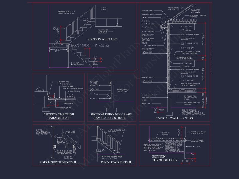 Traditional Craftsman house Plan: 2-Story Blueprint with CAD Design