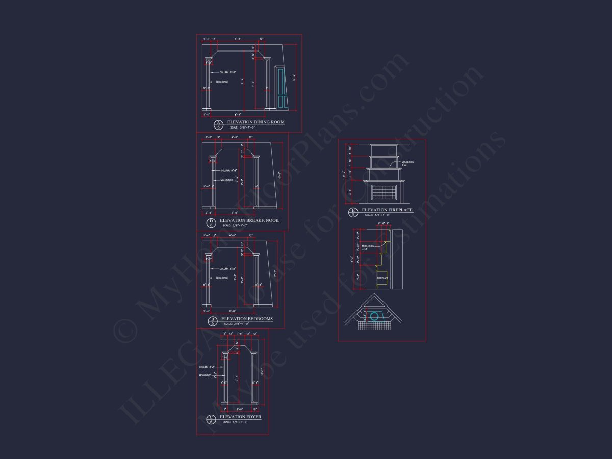 Traditional Craftsman house Plan: 2-Story Blueprint with CAD Design
