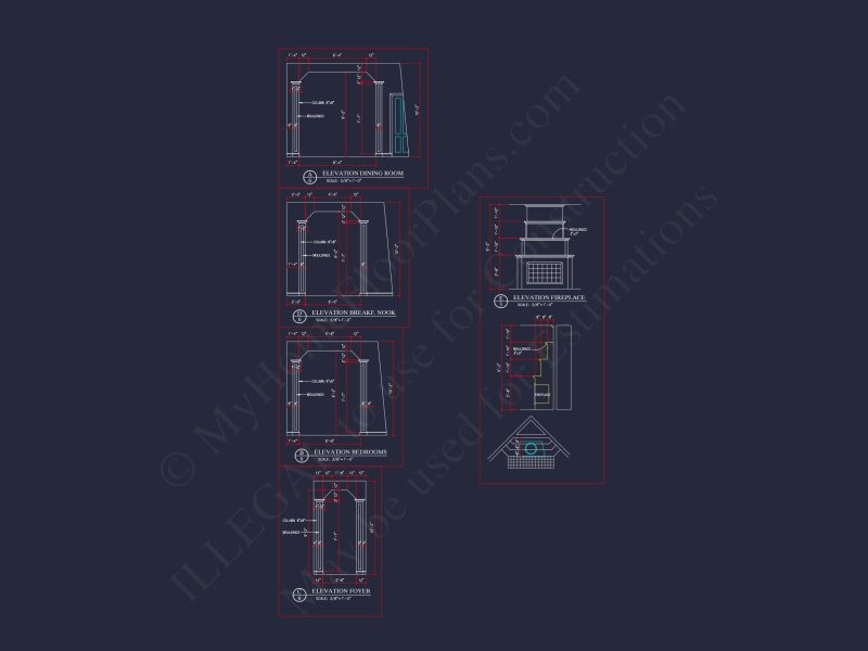 Traditional Craftsman house Plan: 2-Story Blueprint with CAD Design