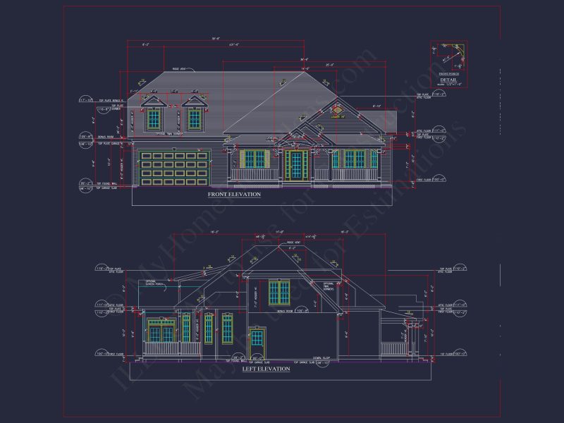 Traditional Craftsman house Plan: 2-Story Blueprint with CAD Design