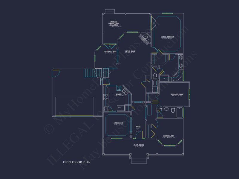 Traditional Craftsman house Plan: 2-Story Blueprint with CAD Design
