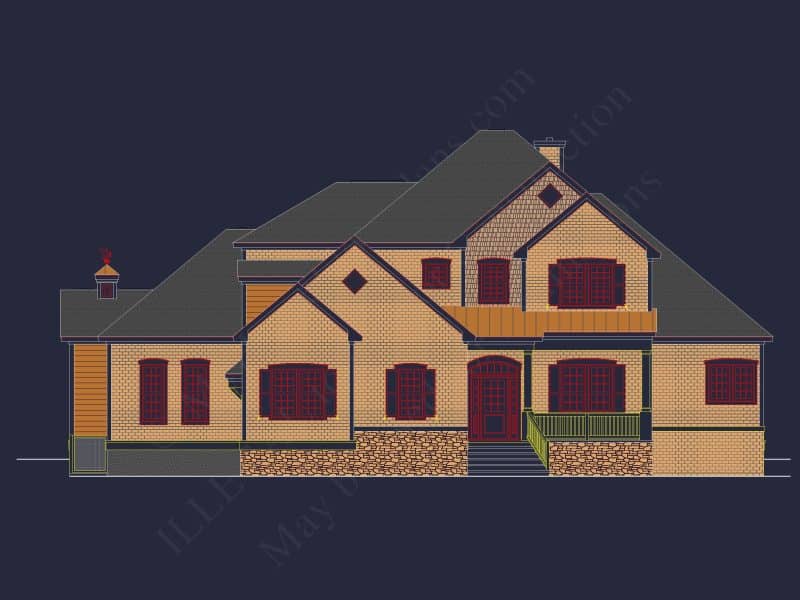 Traditional Craftsman house Plan - Detailed Floor Blueprint