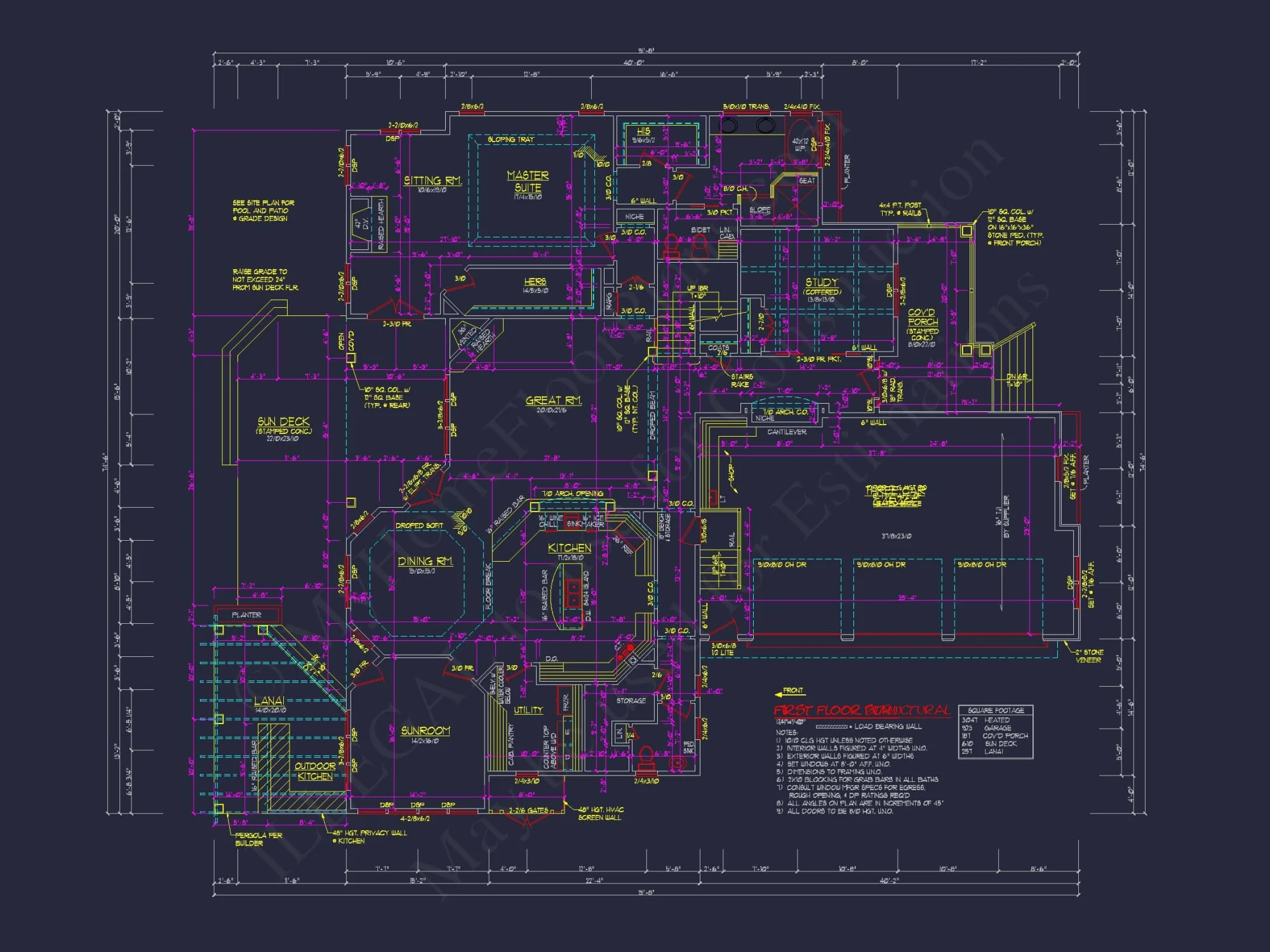 Traditional Craftsman house Plan - Detailed Floor Blueprint