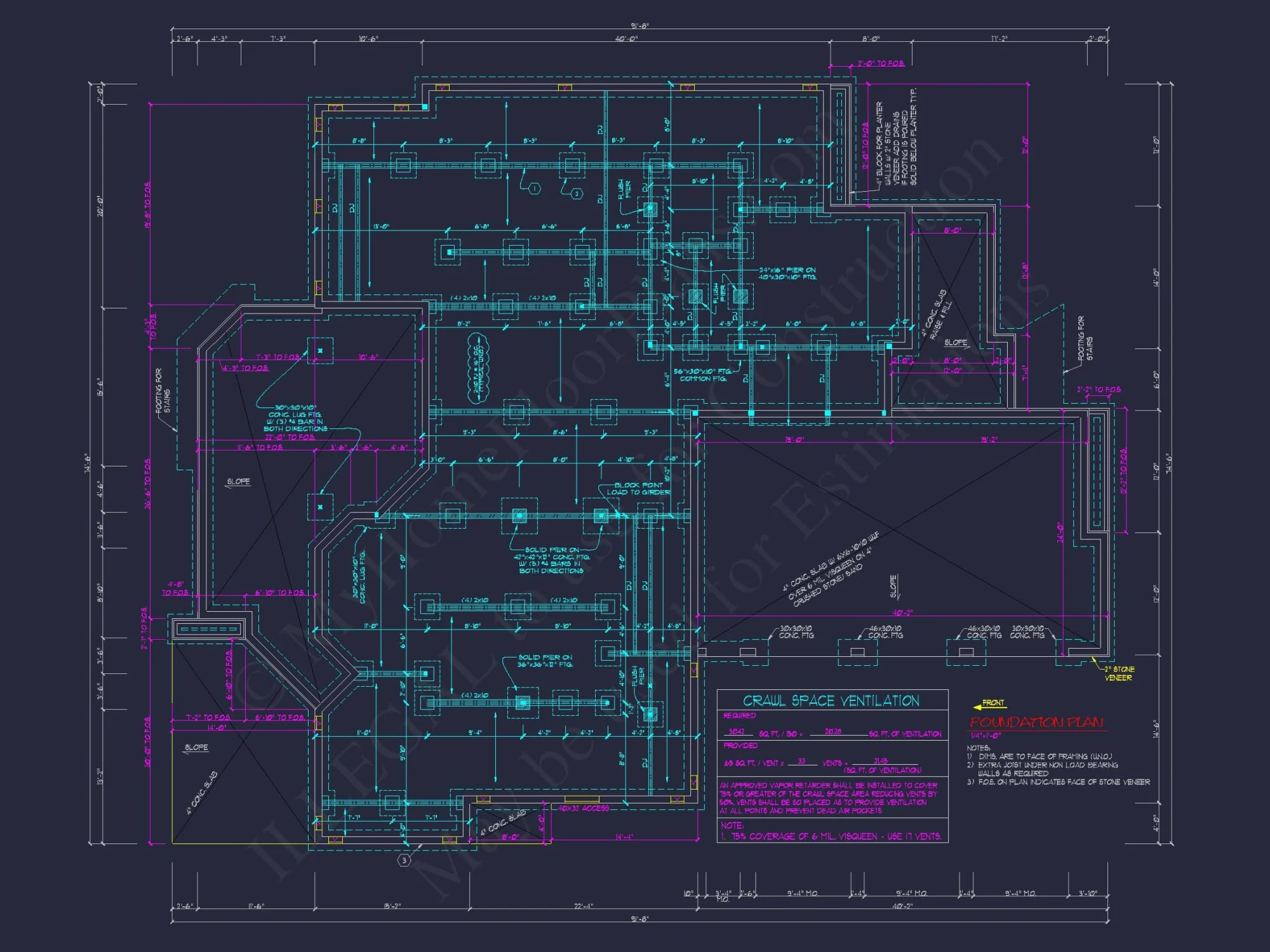 Traditional Craftsman house Plan - Detailed Floor Blueprint