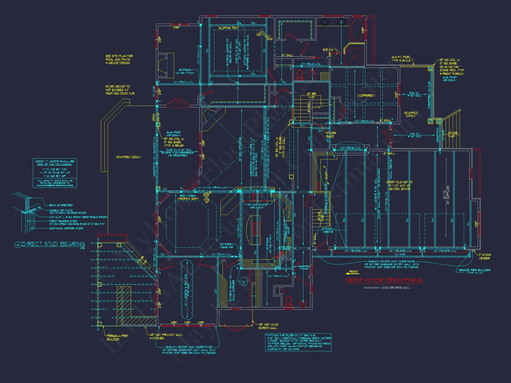 Traditional Craftsman house Plan - Detailed Floor Blueprint
