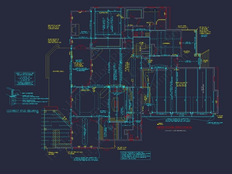 Traditional Craftsman house Plan - Detailed Floor Blueprint
