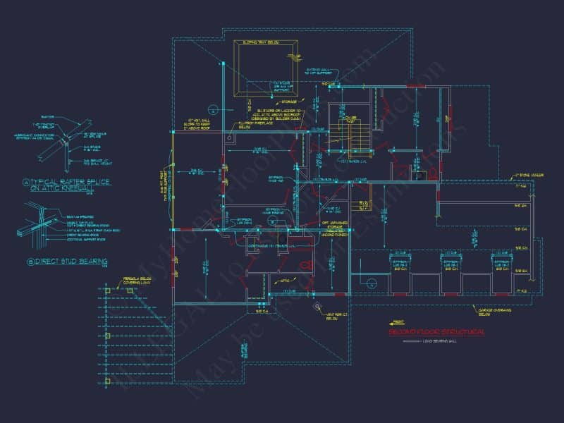 Traditional Craftsman house Plan - Detailed Floor Blueprint