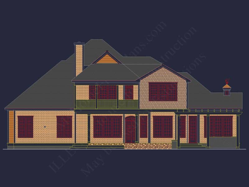 Traditional Craftsman house Plan - Detailed Floor Blueprint