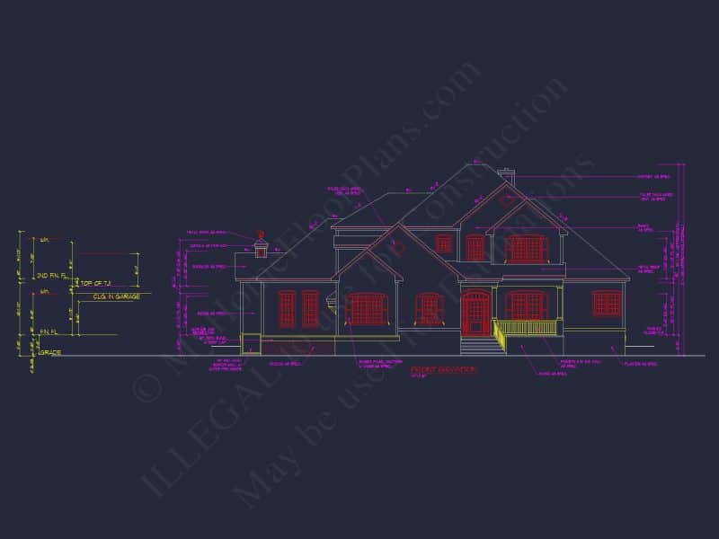 Traditional Craftsman house Plan - Detailed Floor Blueprint