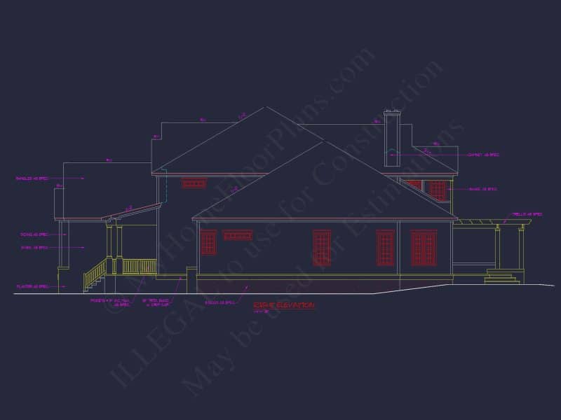 Traditional Craftsman house Plan - Detailed Floor Blueprint