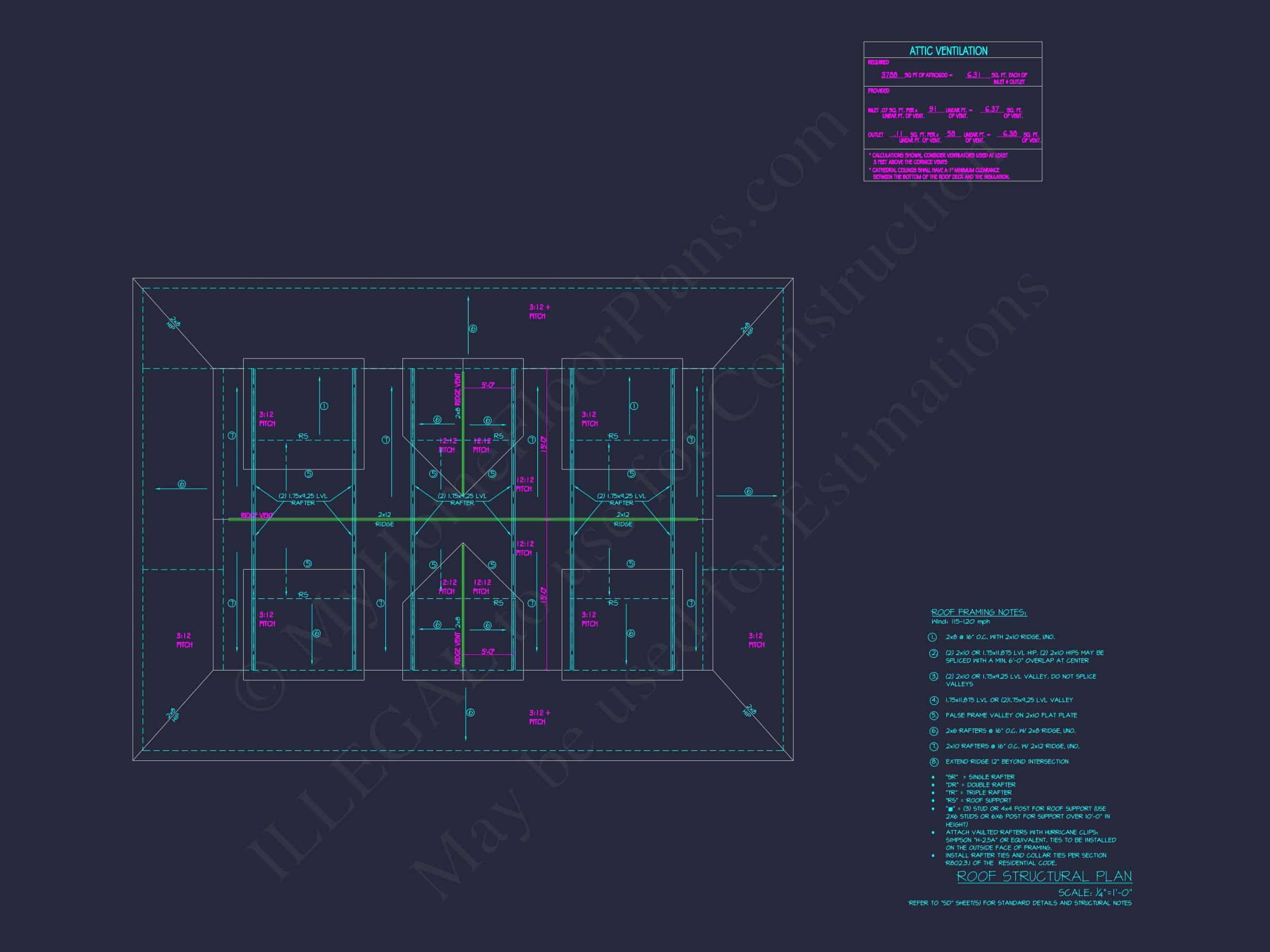 Traditional Craftsman house Plan - Detailed Floor Plan and CAD Design