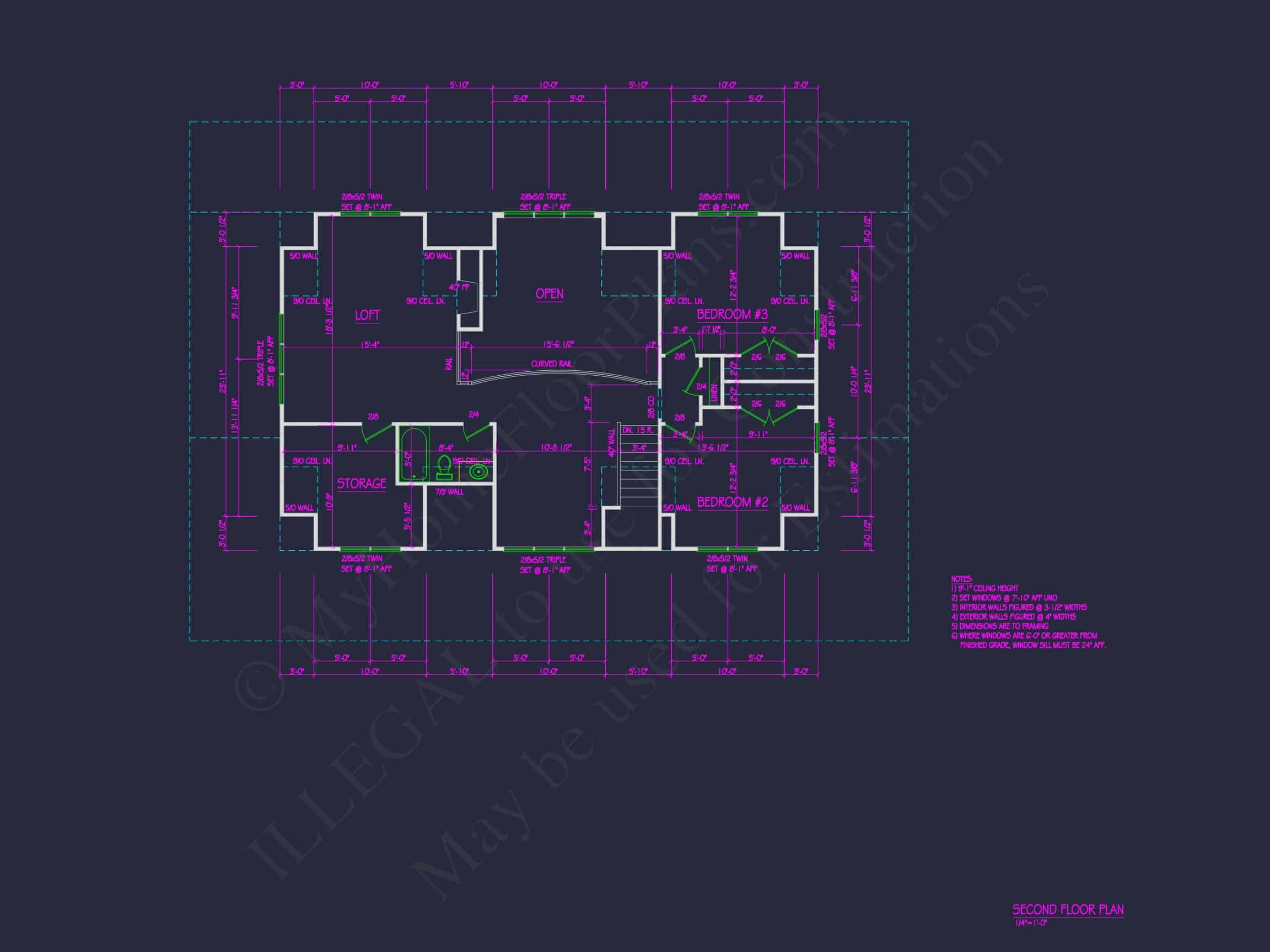 Traditional Craftsman house Plan - Detailed Floor Plan and CAD Design